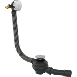 HG Flexaplus Kompletny syfon wannowy z przelewem, Chrom