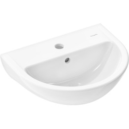 HG GladeLake S Mała umywalka wisząca 450/370 z otworem na baterię, z przelewem, Biały