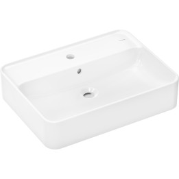 HG Xuniva Q Umywalka nablatowa 600/450 z otworem na baterię, z przelewem, Biały