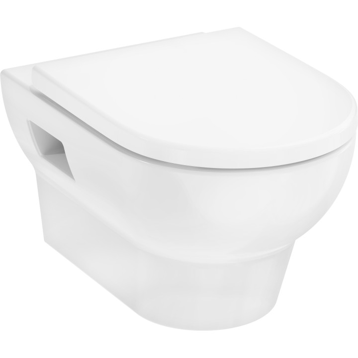 HG GladeLake S Miska wisząca WC 540, AquaChannel Flush z deską WC, Biały