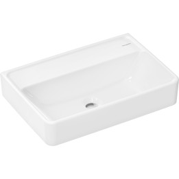 HG Xanuia Q Umywalka wisząca Compact 550/370 bez otworu na baterię, bez przelewu, Biały