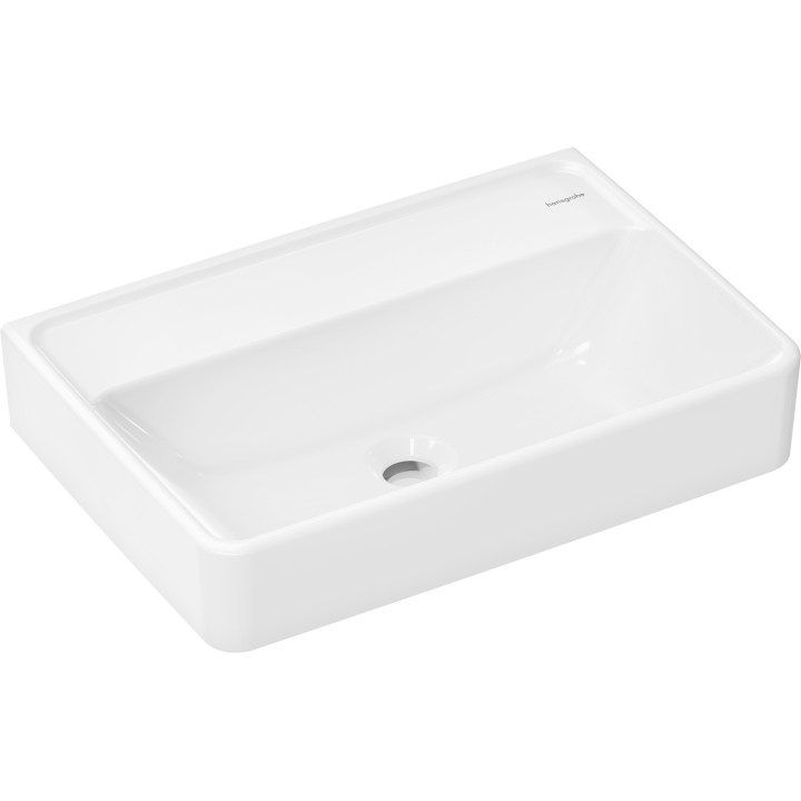 HG Xanuia Q Umywalka wisząca Compact 550/370 bez otworu na baterię, bez przelewu, Biały