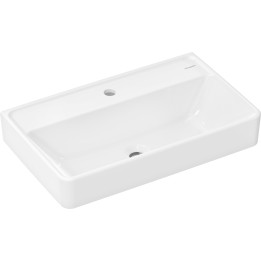 HG Xanuia Q Umywalka wisząca Compact 650/390 z otworem na baterię, bez przelewu, Biały