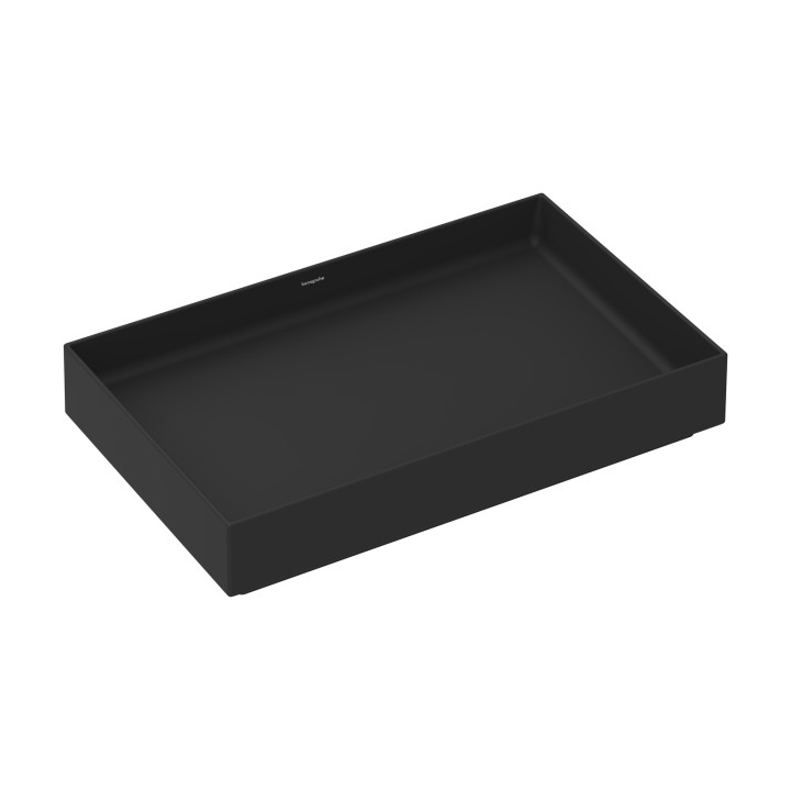 HG Xuniva Evo E Umywalka nablatowa 650/400 bez otworu na baterię, bez przelewu, Czarny Matowy