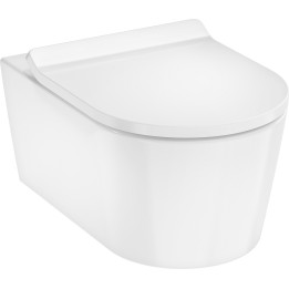 HG EluPura S Miska wisząca WC 540, AquaHelix Flush z deską WC, SoftClose, QuickRelease, Slim, Biały