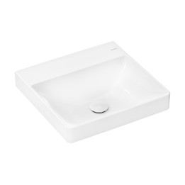 HG Xelu Q Mała umywalka wisząca 500/480 bez otworu na baterię, bez przelewu, SmartClean, Biały