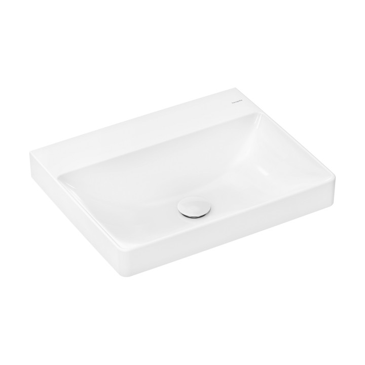 HG Xelu Q Umywalka wisząca 600/480 bez otworu na baterię, bez przelewu, SmartClean, Biały