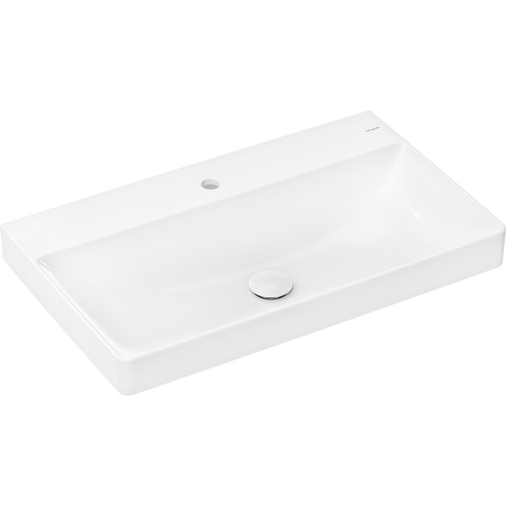 HG Xelu Q Umywalka wisząca 800/480 z otworem na baterię, bez przelewu, SmartClean, Biały