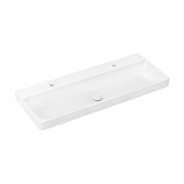 HG Xelu Q Umywalka wpuszczana w blat 1200/480, szlifowana z 2 otworami na baterie, bez przelewu, SmartClean, Biały