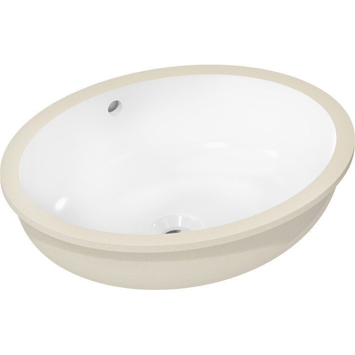 HG Xuniva D Umywalka podblatowa 450/350 bez otworu na baterię, z przelewem, SmartClean, Biały
