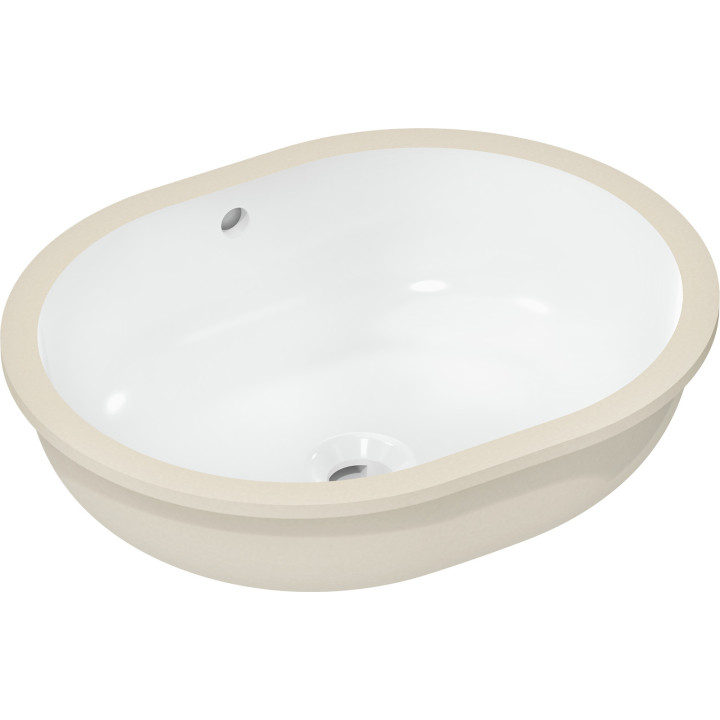 HG Xuniva U Umywalka podblatowa 450/350 bez otworu na baterię, z przelewem, SmartClean, Biały