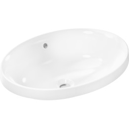 HG Xuniva D Umywalka wpuszczana w blat 550/400 bez otworu na baterię, z przelewem, SmartClean, Biały