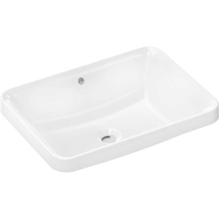 HG Xuniva Q Umywalka wpuszczana w blat 550/400 bez otworu na baterię, z przelewem, SmartClean, Biały