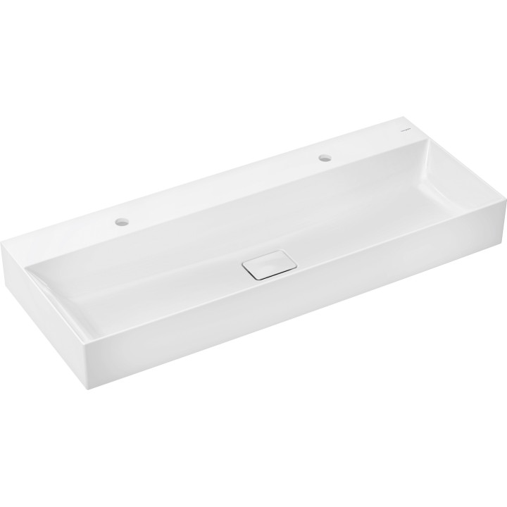 HG Xevolos E Umywalka wisząca 1200/480 z 2 otworami na baterie, bez przelewu, SmartClean, Biały