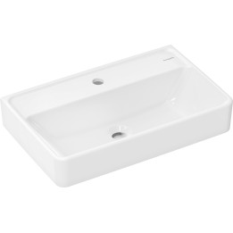 HG Xanuia Q Umywalka wisząca Compact 600/370 z otworem na baterię, bez przelewu, SmartClean, Biały