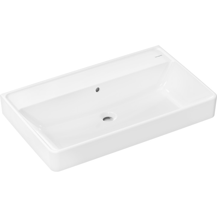 HG Xanuia Q Umywalka wisząca 800/480 bez otworu na baterię, z przelewem, SmartClean, Biały