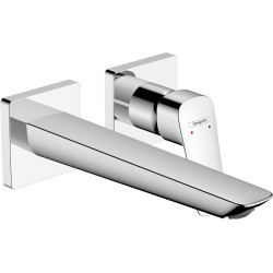 Hansgrohe Logis Jednouchwytowa bateria umywalkowa Fine z wylewką 20,6 cm, ścienna, podtynkowa, Chrom