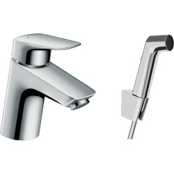 Hansgrohe Logis Jednouchwytowa bateria umywalkowa 100 z główką Bidette i wężem 160 cm, bez kompletu odpływowego, Chrom