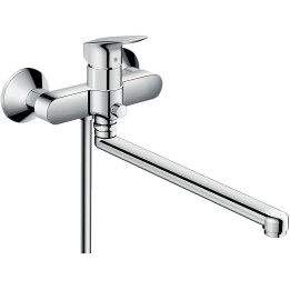 HG Logis Jednouchwytowa bateria wannowa z długą wylewką, natynkowa, Chrom