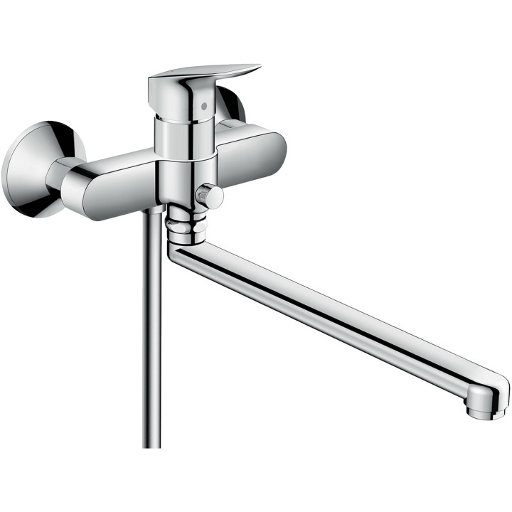 HG Logis Jednouchwytowa bateria wannowa z długą wylewką, natynkowa, Chrom