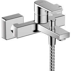 Hansgrohe Vernis Shape Jednouchwytowa bateria wannowa z 2 zakresami przepływu, natynkowa, Chrom