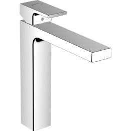 HG Vernis Shape Jednouchwytowa bateria umywalkowa 190 z odizolowanym kanałem wody i kompletem odpływowym z cięgłem, Chrom