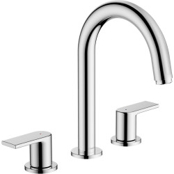 Hansgrohe Vernis Shape 3-otworowa bateria umywalkowa z kompletem odpływowym z cięgłem, Chrom