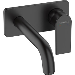 Hansgrohe Vernis Shape Jednouchwytowa bateria umywalkowa z wylewką 20,7 cm, ścienna, podtynkowa, Czarny Matowy