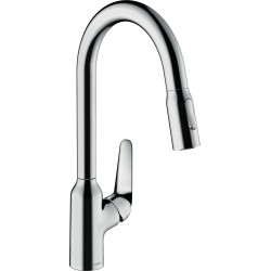 HG Focus M42 Jednouchwytowa bateria kuchenna 220, wyciągana wylewka, 2jet, Chrom