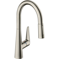 Hansgrohe Talis M51 Jednouchwytowa bateria kuchenna 200, wyciągana wylewka, 2jet, Stal Szlachetna Finish