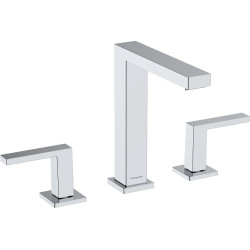 Hansgrohe Tecturis E 3-otworowa bateria umywalkowa 150 EcoSmart+ z kompletem odpływowym Push-Open, Chrom