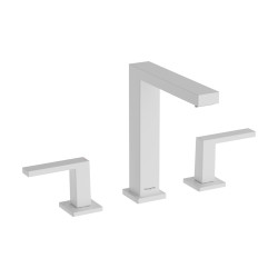 HG Tecturis E 3-otworowa bateria umywalkowa 150 EcoSmart+ z kompletem odpływowym Push-Open, Biały Matowy
