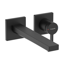 Hansgrohe Tecturis E Jednouchwytowa bateria umywalkowa EcoSmart+ z wylewką 22,5 cm, ścienna, podtynkowa, Czarny Matowy