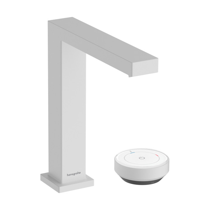 HG Tecturis E 2-otworowa bateria umywalkowa 150 CoolStart Ecosmart+ z niezamykanym kompletem odpływ., Biały Matowy