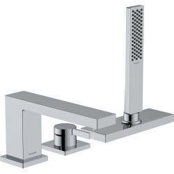 Hansgrohe Tecturis E 3-otworowa jednouchwytowa bateria na brzeg wanny, sBox, Chrom