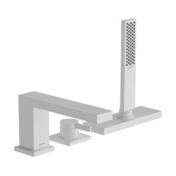HG Tecturis E 3-otworowa jednouchwytowa bateria na brzeg wanny, sBox, Biały Matowy