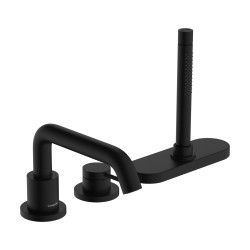 Hansgrohe Tecturis S 3-otworowa jednouchwytowa bateria na brzeg wanny, sBox, Czarny Matowy