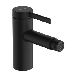 HG Zesis S Jednouchwytowa bateria bidetowa z kompletem odpływowym z cięgłem, Czarny Matowy