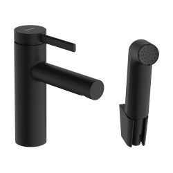 Hansgrohe Zesis S Jednouchwytowa bateria umywalkowa 100 z główką Bidette i wężem 160 cm, bez kompletu odpływowego, Czarny Matowy