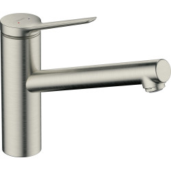 HG Zesis M33 Jednouchwytowa bateria kuchenna 150, LowPressure do bezciśnieniowych podgrzewaczy wody, 1jet, Stal Szlachetna Finis