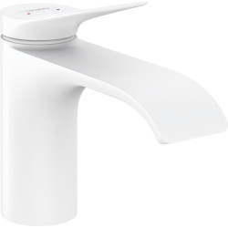 Hansgrohe Vivenis Jednouchwytowa bateria umywalkowa 80 z kompletem odpływowym z cięgłem, Biały Matowy