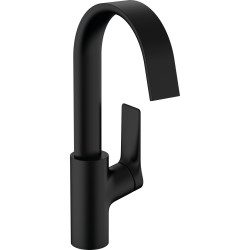 Hansgrohe Vivenis Jednouchwytowa bateria umywalkowa 210 z obrotową wylewką i kompletem odpływowym z cięgłem, Czarny Matowy