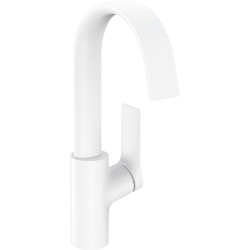 Hansgrohe Vivenis Jednouchwytowa bateria umywalkowa 210 z obrotową wylewką i kompletem odpływowym z cięgłem, Biały Matowy