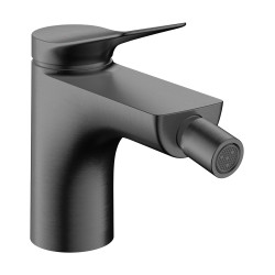 Hansgrohe Vivenis Jednouchwytowa bateria bidetowa z kompletem odpływowym z cięgłem, Czarny Chrom Szczotkowany