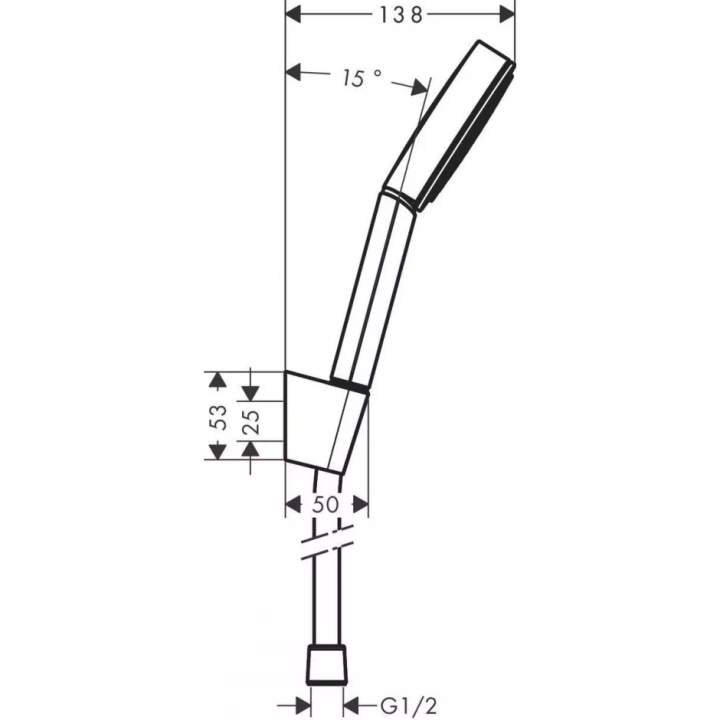 Pulsify S Punktowy zestaw prysznicowy 105 1jet z wężem 125 cm