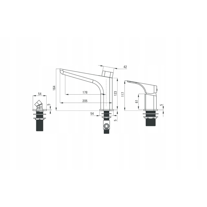 BATERIA WANNOWA 3-OTWOROWA STAŁA BIANCO HIACYNT BQH A13M