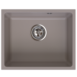 STAMPO zlewozmywak granitowy 1-kom podblatowy 37/46 cm, taupe
