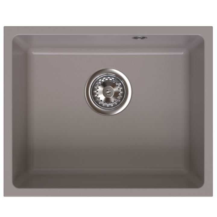STAMPO zlewozmywak granitowy 1-kom podblatowy 37/46 cm, taupe