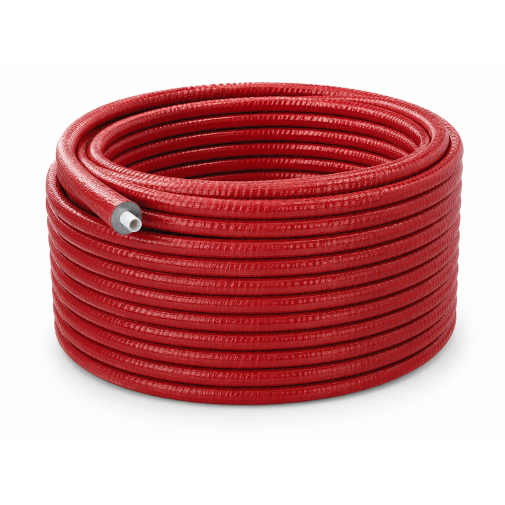 F-COMFORT Rura PERTII/AL./PERTII multilayer16x2mm, w izolacji,czerwona - 9mm,klasa ogniowa ELS1d0 -kręgi 100 m (1szt-1zwój)