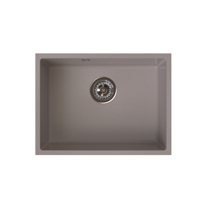 STAMPO zlewozmywak granitowy 1-kom podblatowy 40/54 cm, taupe